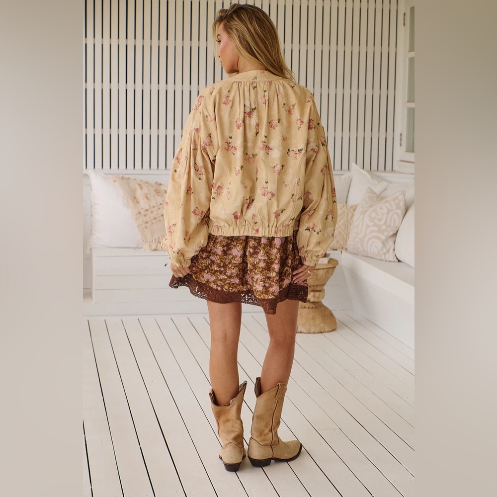 Free People Rory Floral Bomber Jacket - Picture 2 of 13